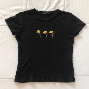 Brandy Melville Tee w/ Flower Embroidery